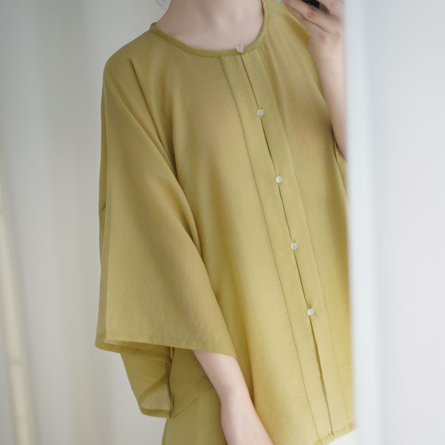 锦源颂明制汉服圆领半袖对襟短衫新中式穿搭夏季短袖日常通勤汉服