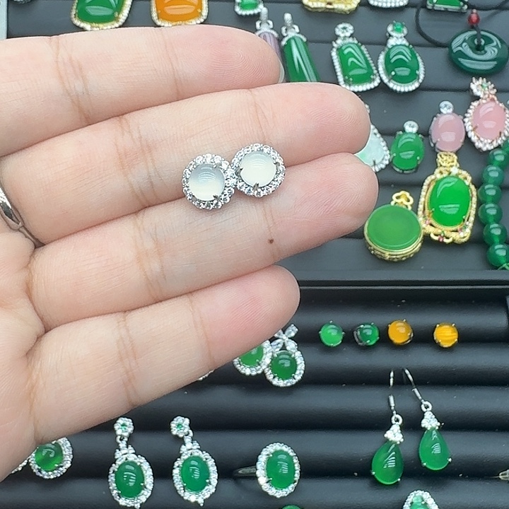 玛瑙/玉髓未镶嵌耳钉