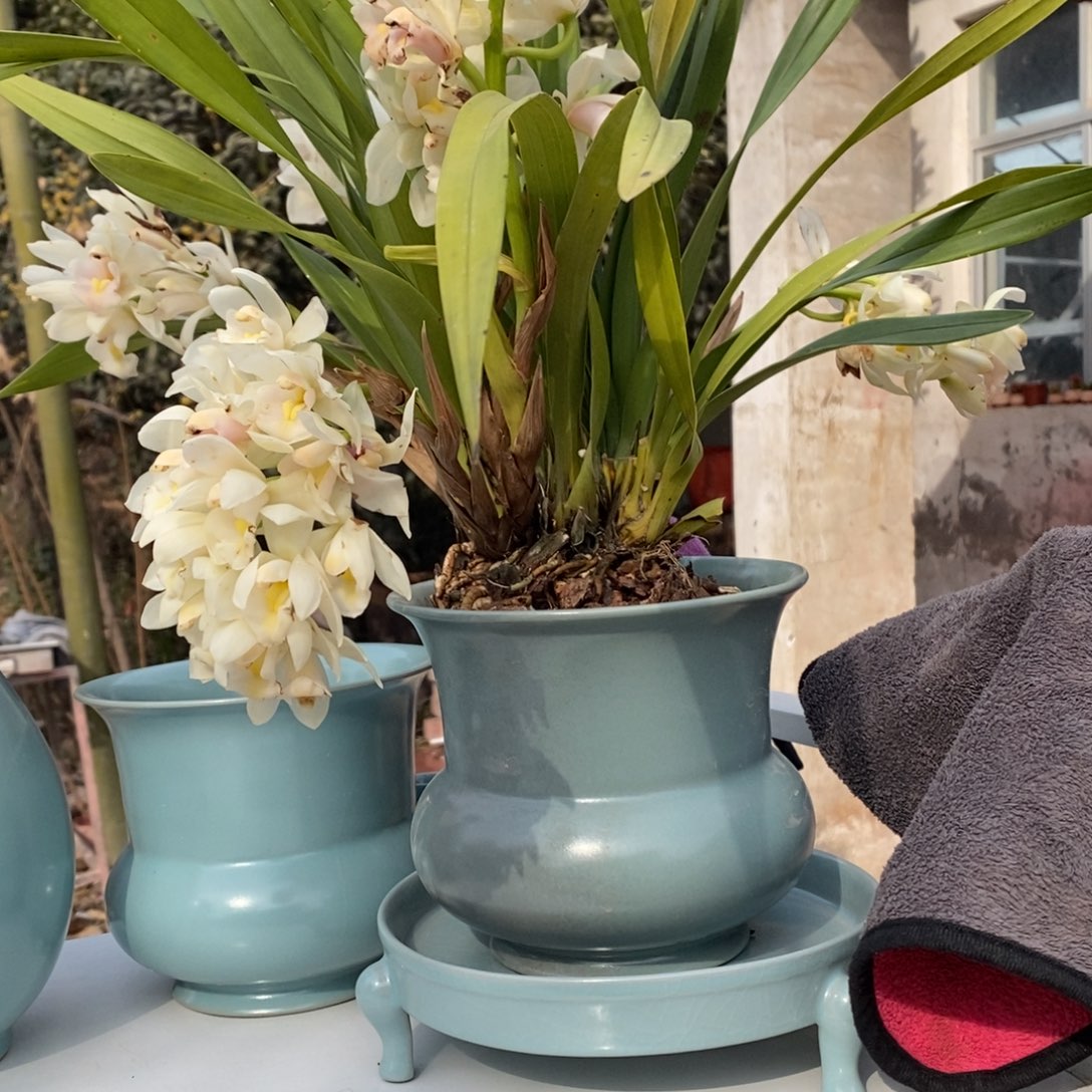 摆件抱朴汝瓷仿古微瑕