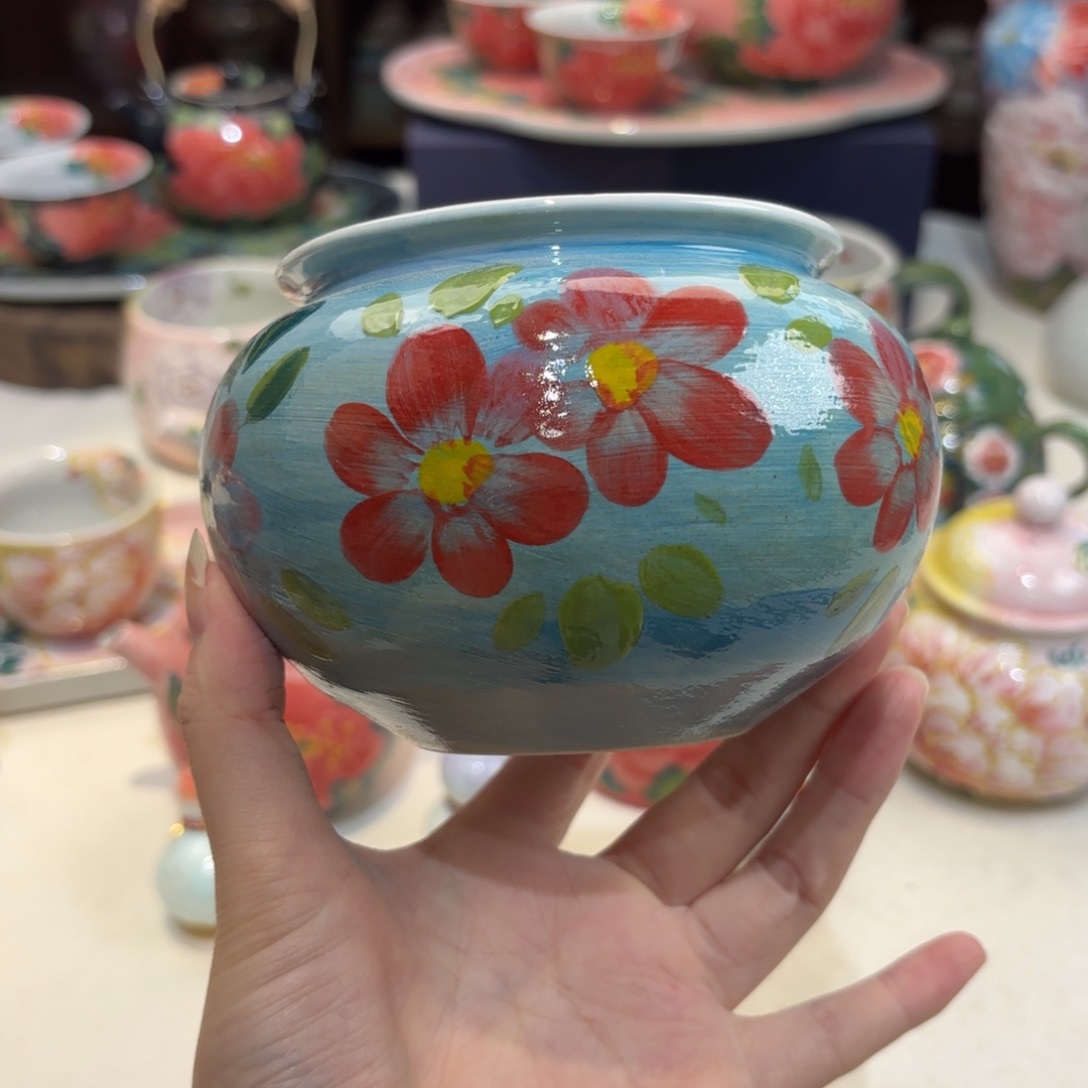 景德镇手绘高温釉下彩陶瓷茶具