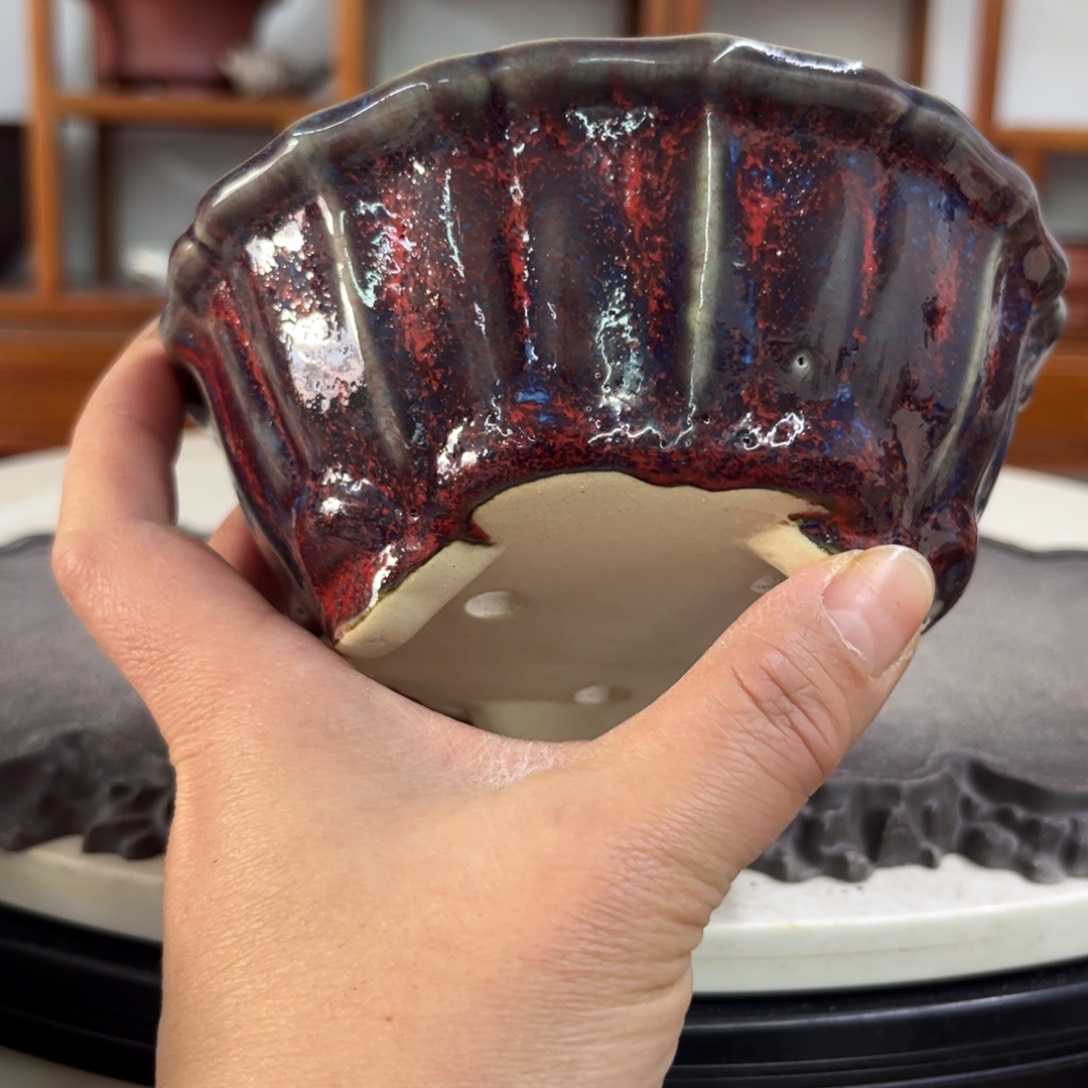 紫砂花盆瑕疵气孔5.5-13.5