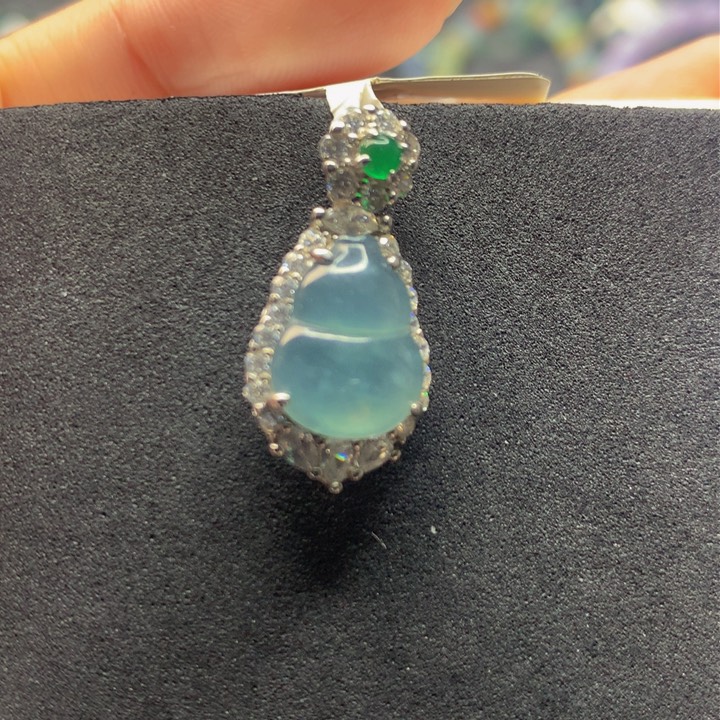 翡翠手链银S925镶嵌翡翠