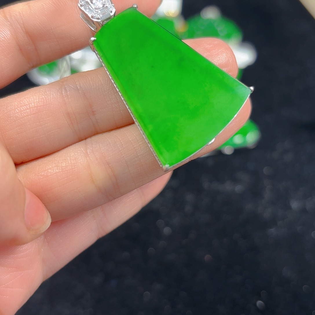 感***聊翡翠银S925镶嵌吊坠(不含链)