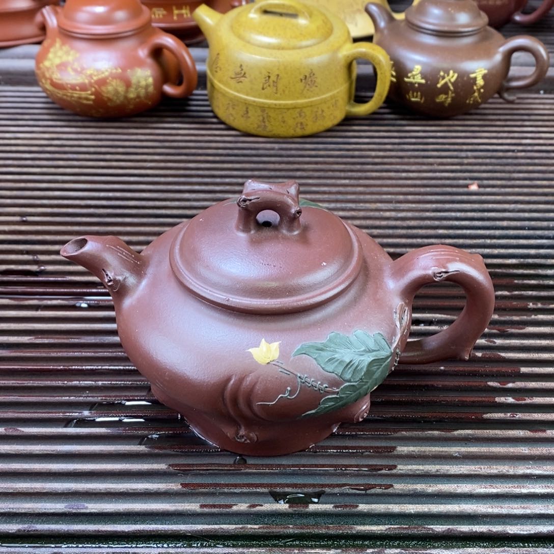 紫砂茶壶白2 花器 紫泥