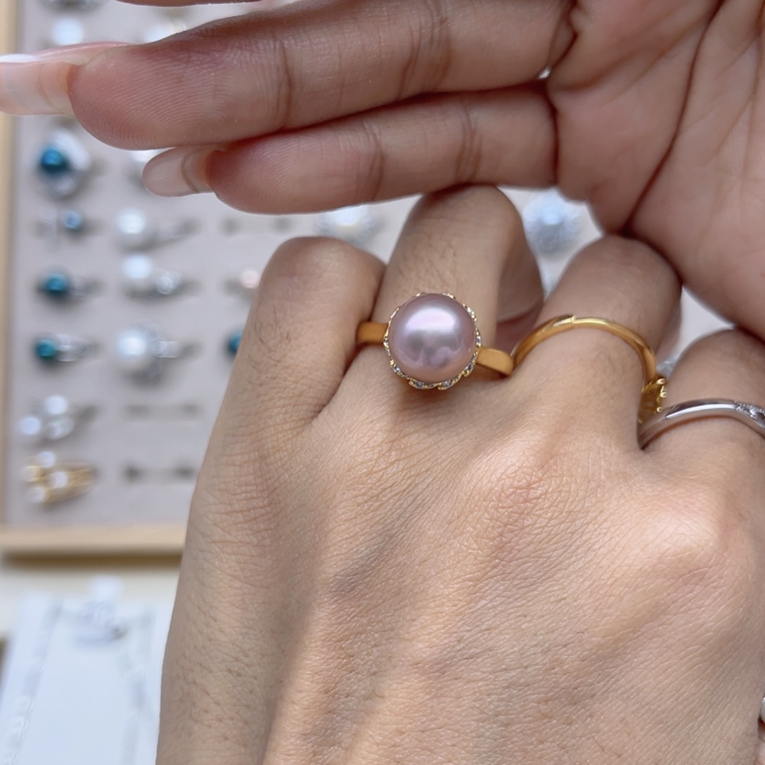 安***l合金淡水珍珠戒指