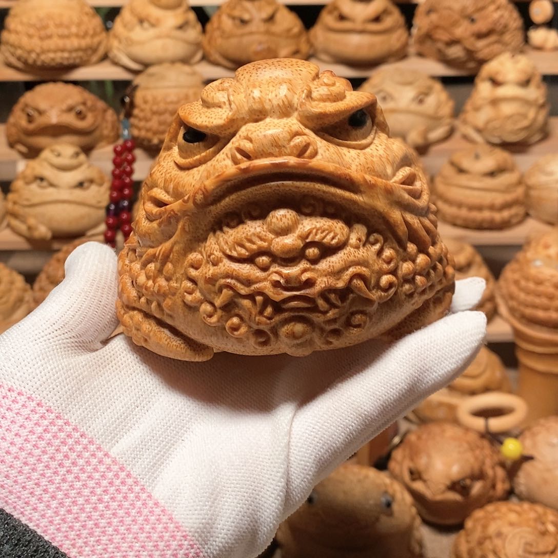 竹蜀****关竹根雕金蟾竹根雕