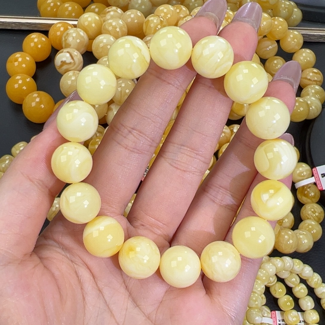 琥珀未镶嵌手链21.2