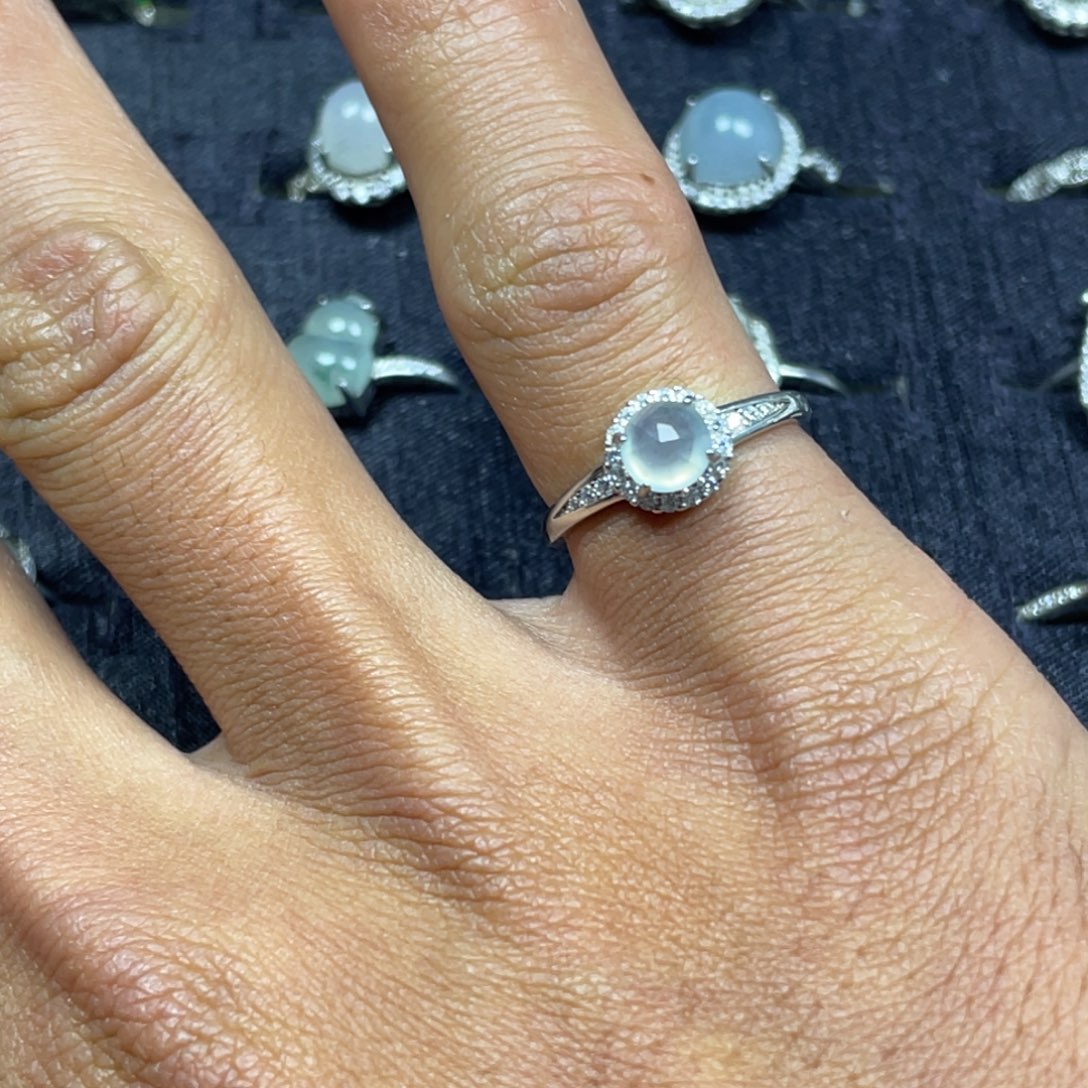 翡翠银S925镶嵌戒指