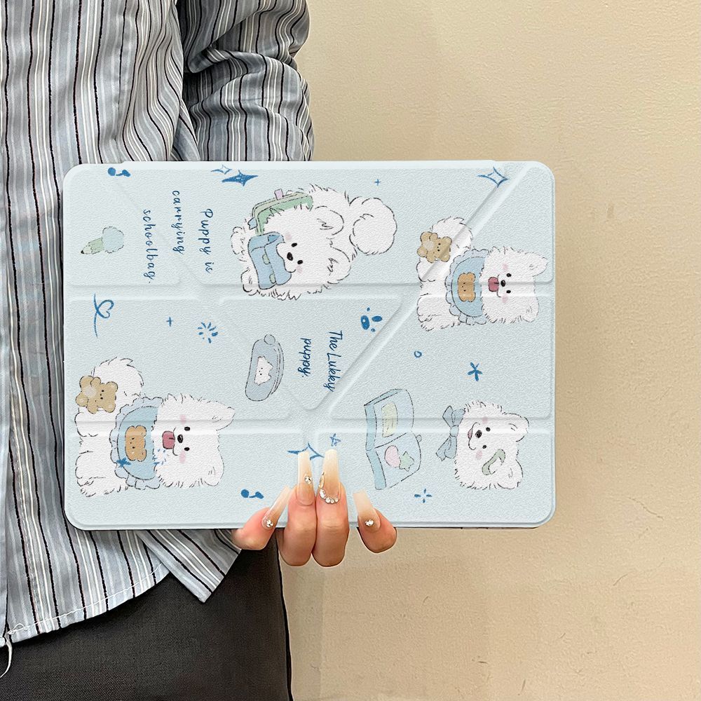 蓝色小狗适用苹果iPad11代平板保护套2025款iPad A16笔槽iPad10/9