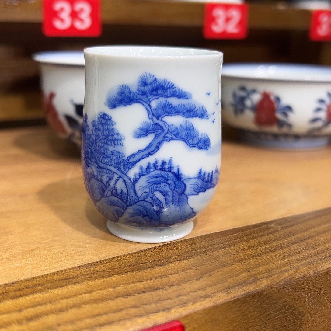 心***肚手工青花山水品茗杯