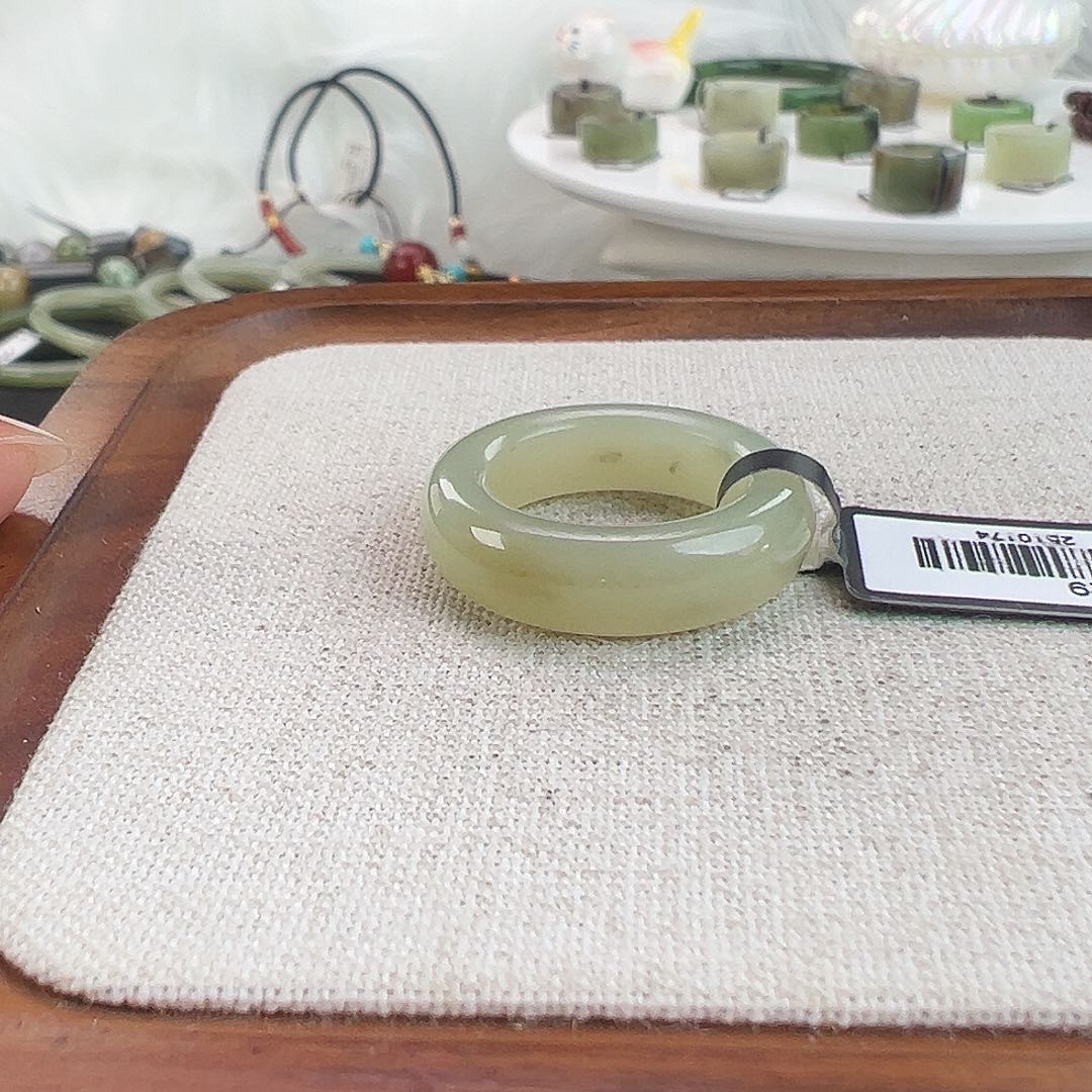 和田玉未镶嵌戒指w13晴水泥鳅背17.1不退换