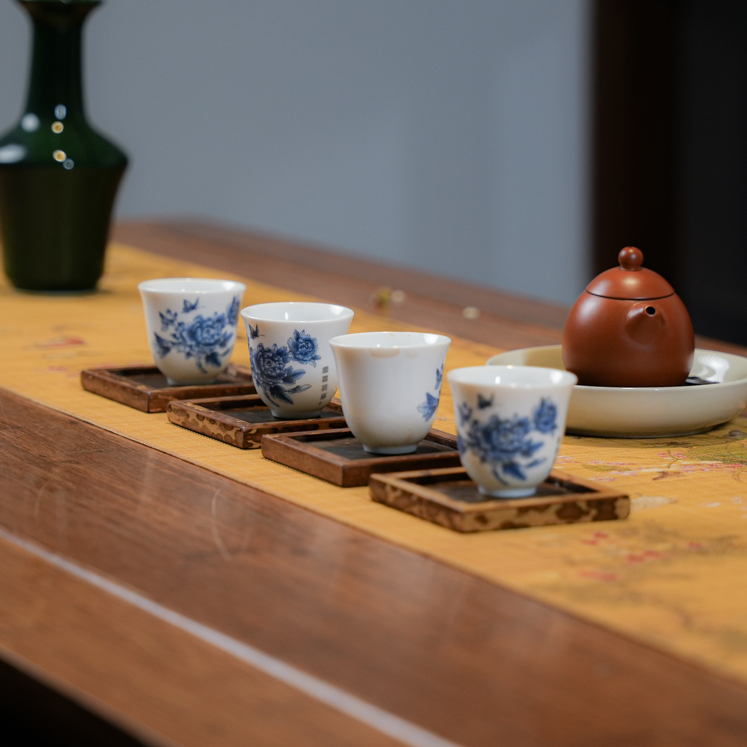 当代 【桂语】梅妃竹杯垫茶杯架喝茶器具茶道零配功夫茶道家用茶室