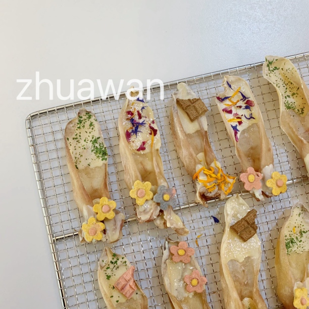 自制宠物烘干磨牙奖励零食羊奶粉果蔬粉淋面真兔耳朵狗狗零食