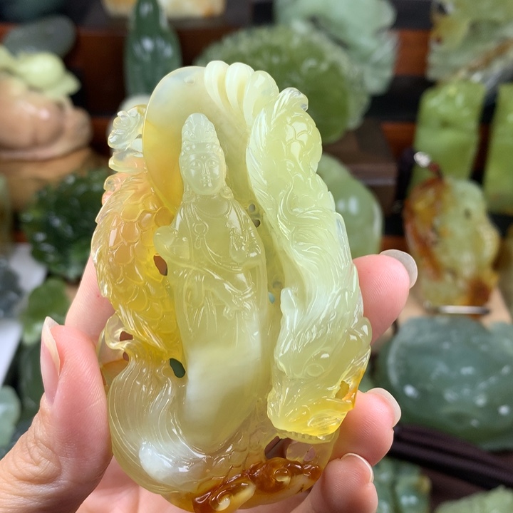 未镶嵌岫玉手把件