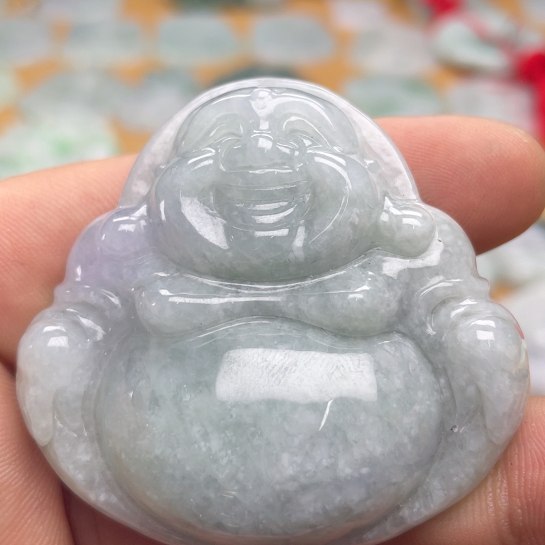 翡翠未镶嵌颈饰佛公