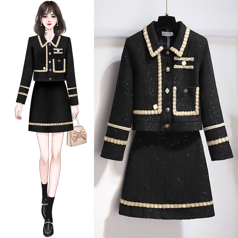 满天星重工小香风新款套裙