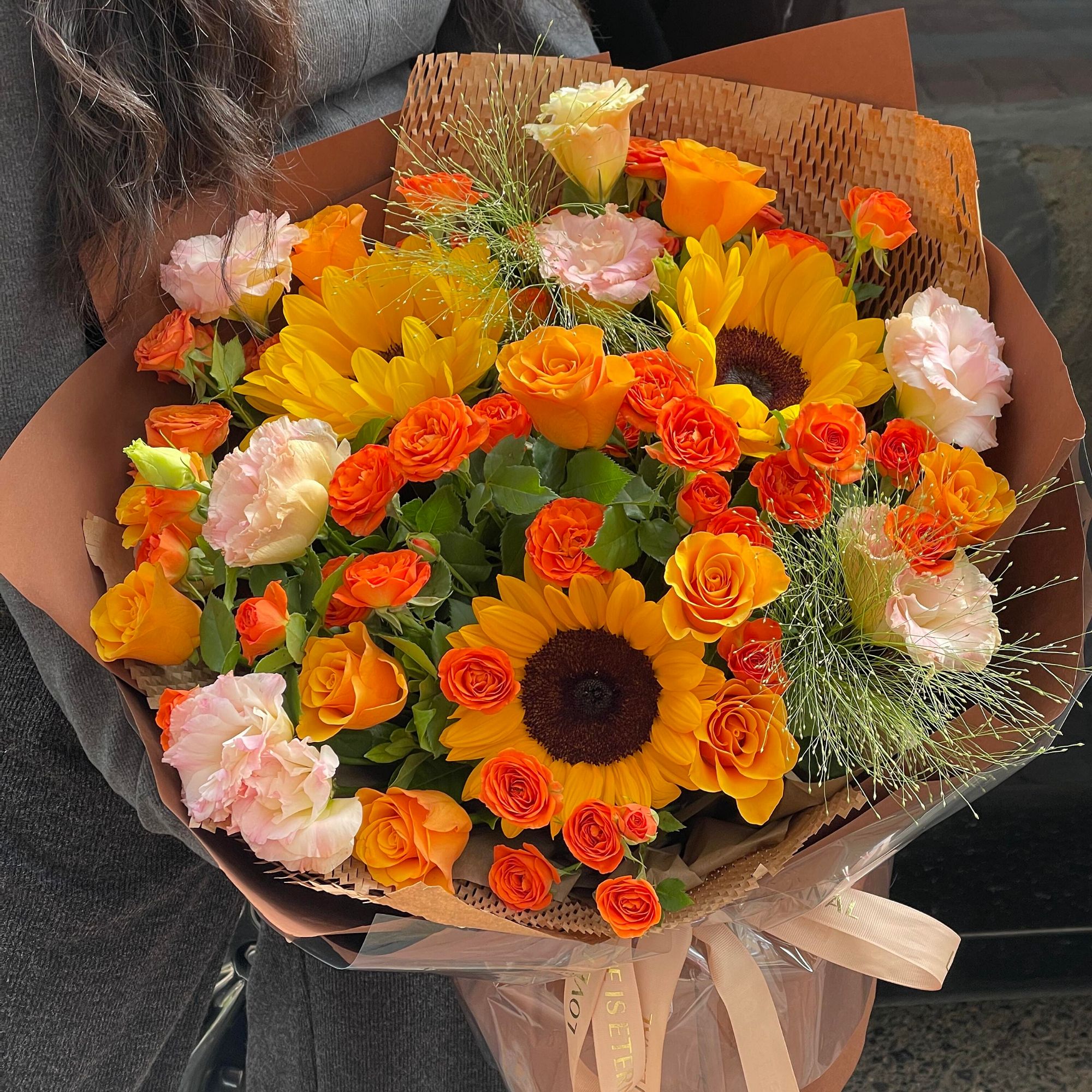 【生日新年祝福鲜花】3枝向日葵9枝黄玫瑰鲜花花束送女友男友领导长辈鲜花小时达同城花店配送到家