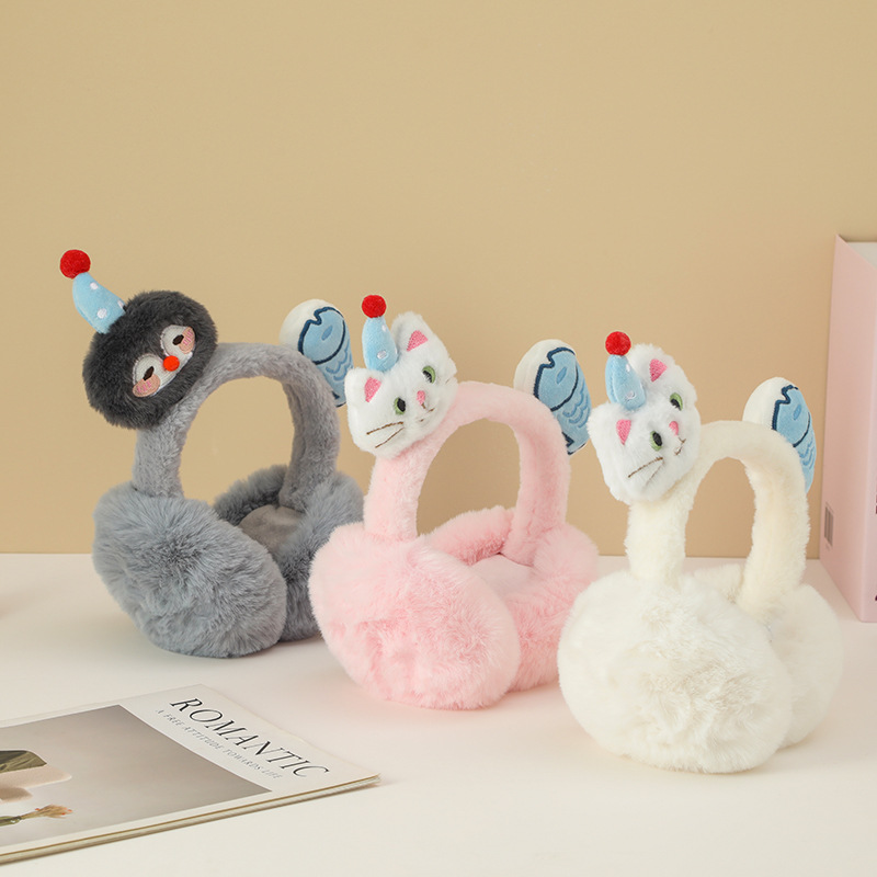 儿童韩版卡通可爱耳包加大加宽男女小孩加绒保暖耳罩骑车护耳耳暖