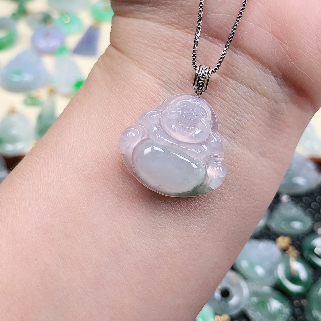 【闪购商品】翡翠吊坠(不含链)18K金镶嵌佛公