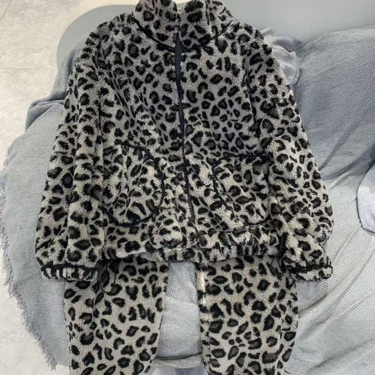 豹纹款加绒加厚休闲套装家居服1515