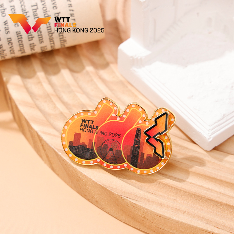 WTT香港总决赛2025-logo旋转徽章乒乓赛事收藏纪念胸针礼品