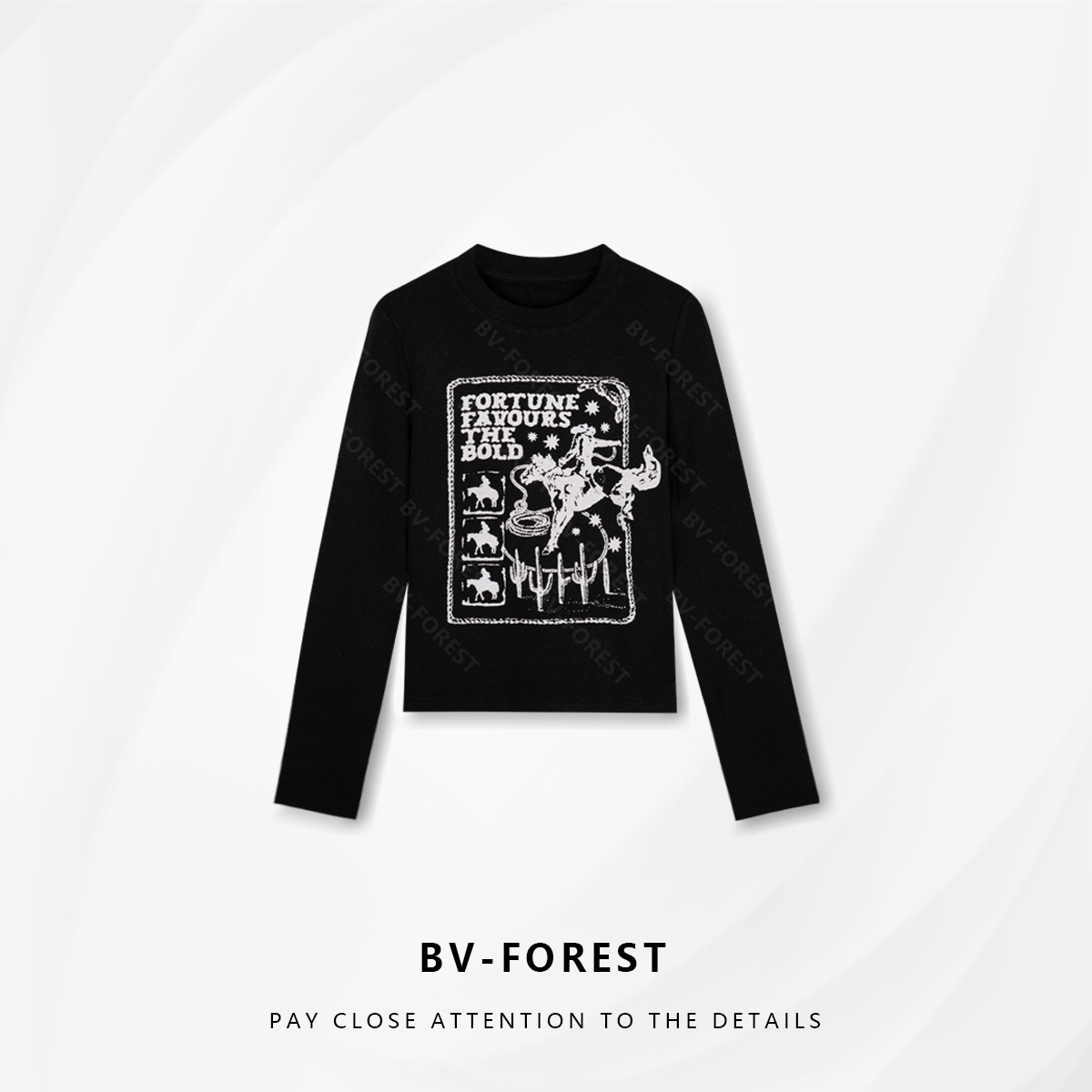 BV-FOREST“心动赴约”秋冬季小众设计款修身减龄显瘦T恤BV-T0669