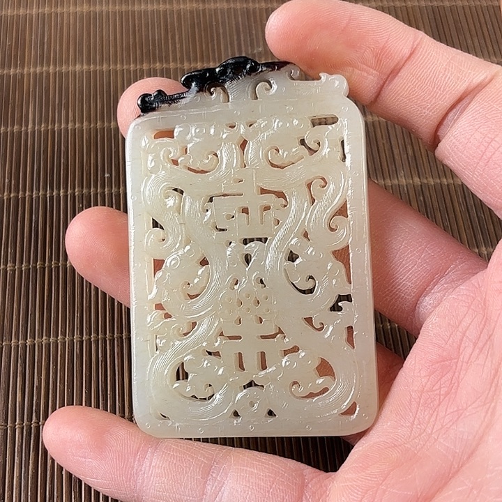 鹤***华和田玉未镶嵌挂件