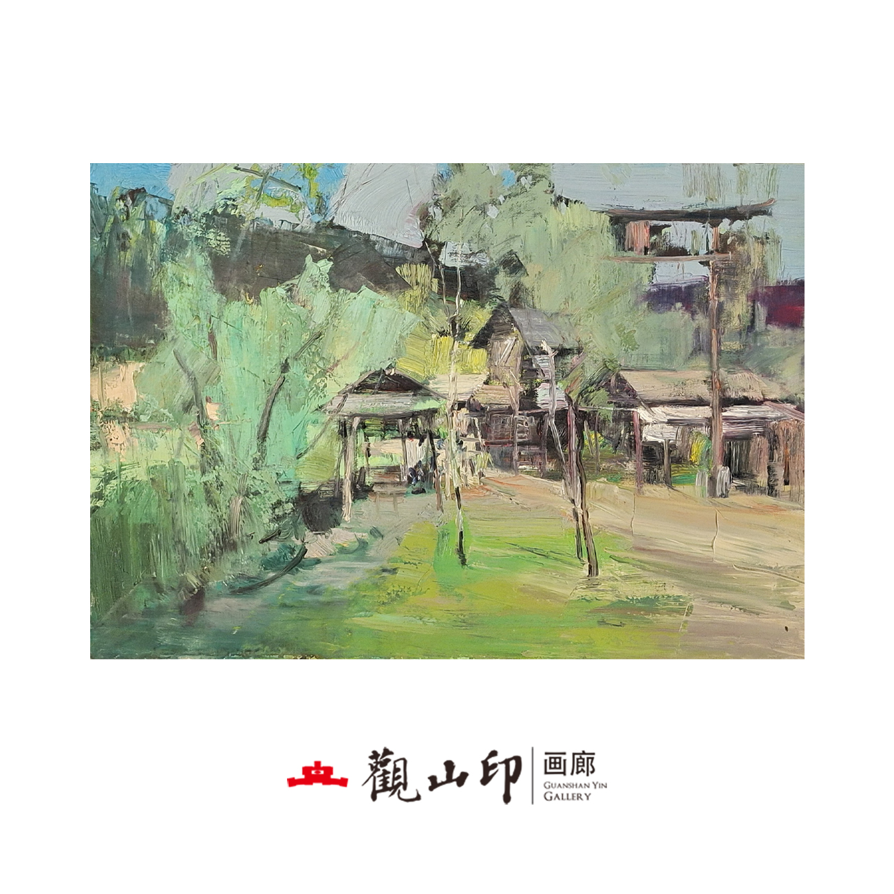SMK原创手绘风景油画50x70cm乡村作品1452