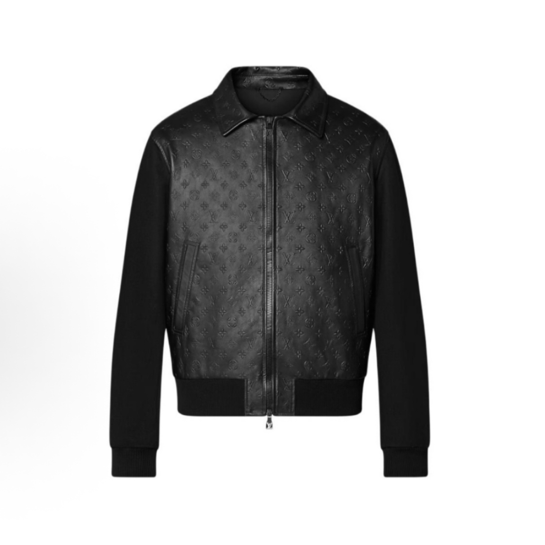 未使用 LouisVuitton/路易威登 46码/满印浮雕拉链束腰皮衣夹克