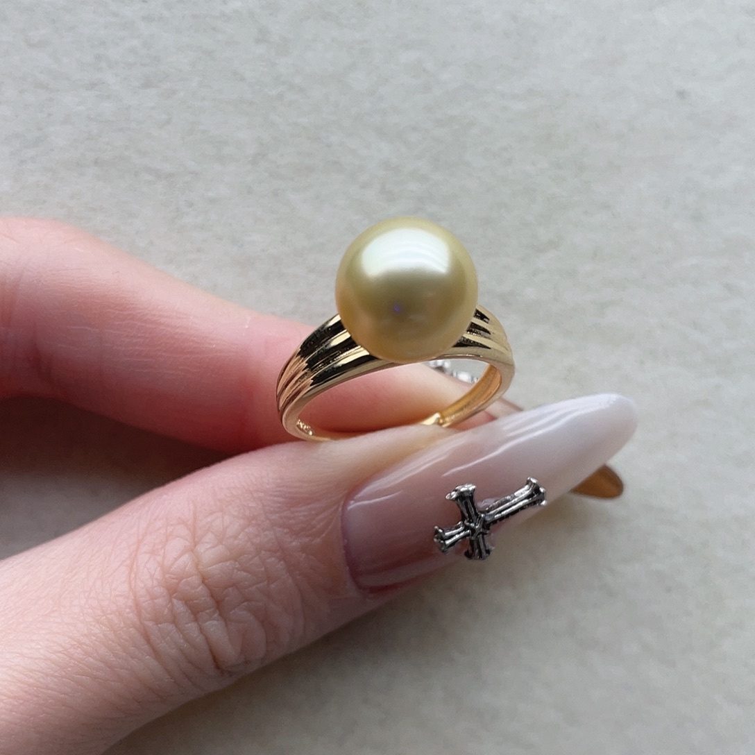 戒指86银S925镶嵌海水珍珠