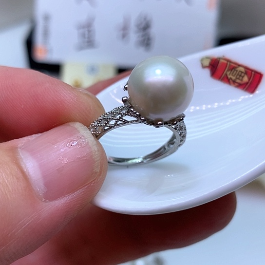银S925镶嵌淡水珍珠耳饰