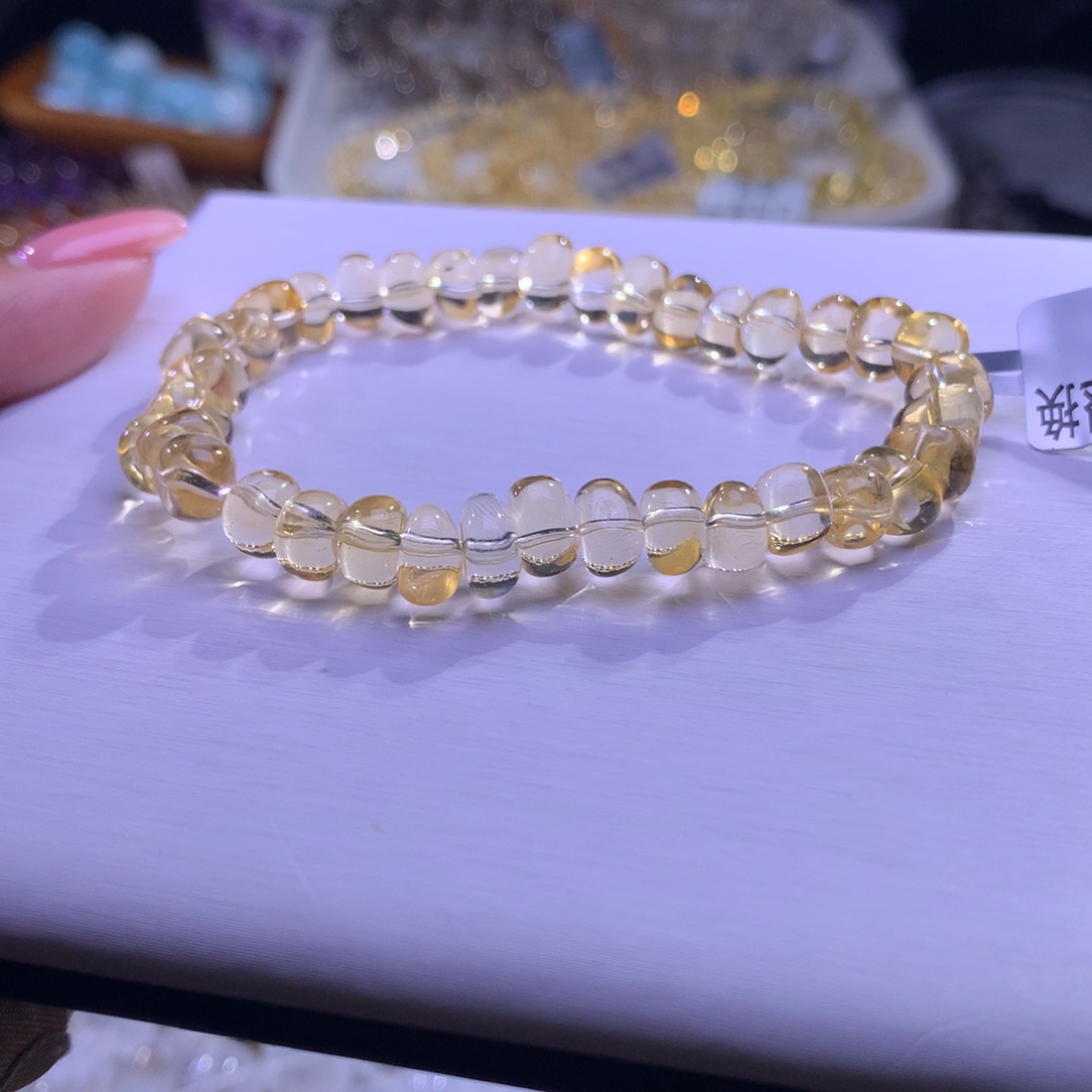 水晶未镶嵌手串黄水