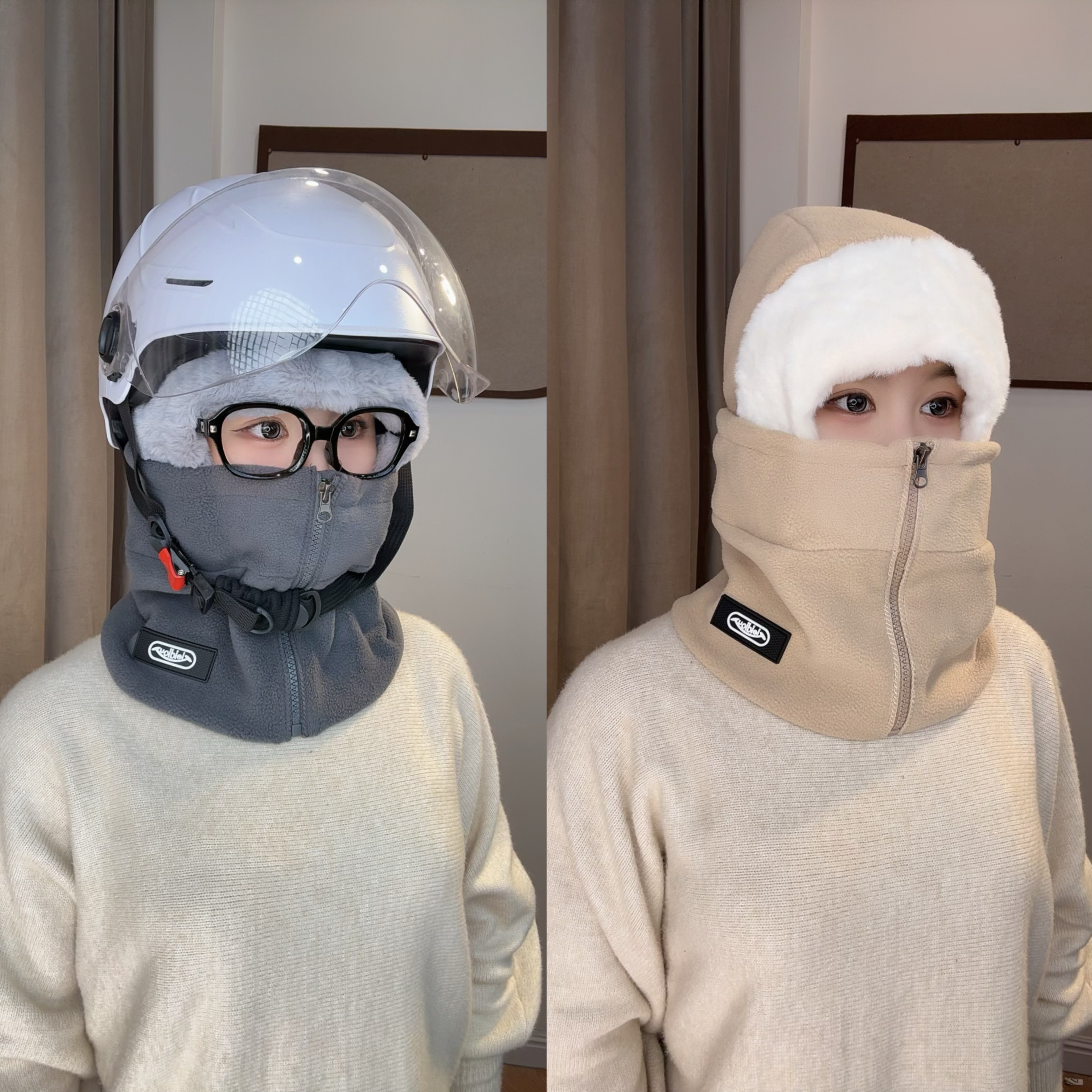 帽子女冬季骑行电动车保暖神器防风面罩围脖一体头套护耳雷锋帽男