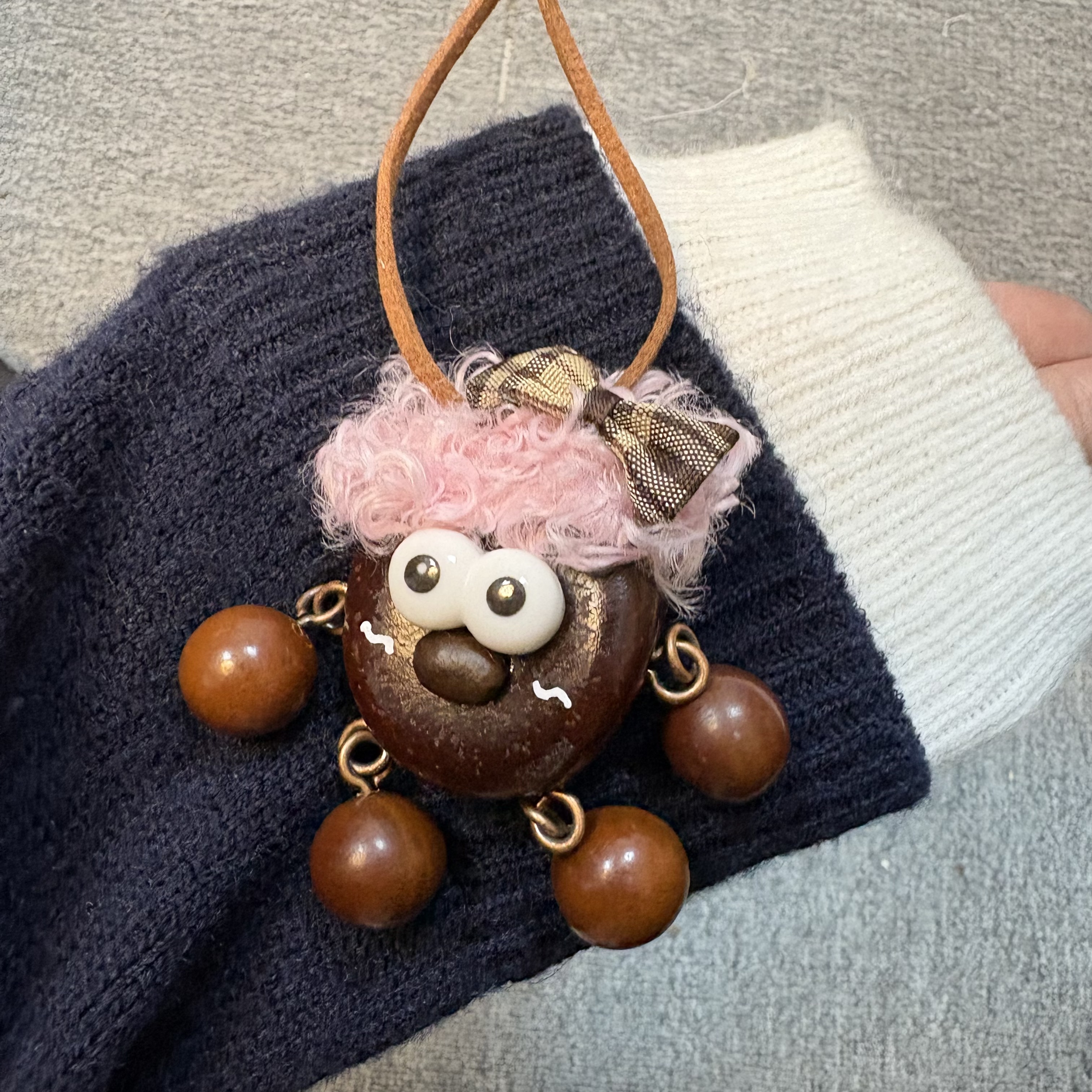 平安豆挂件手作钥匙扣