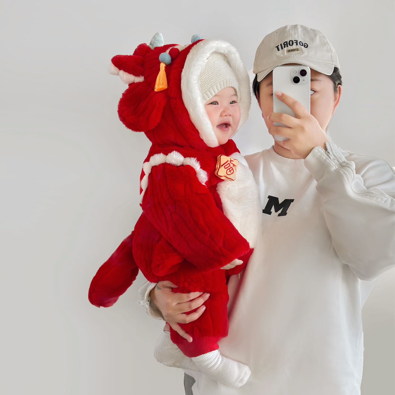 ｛新年小龙人｝婴幼儿冬季连体衣加棉加厚外出服