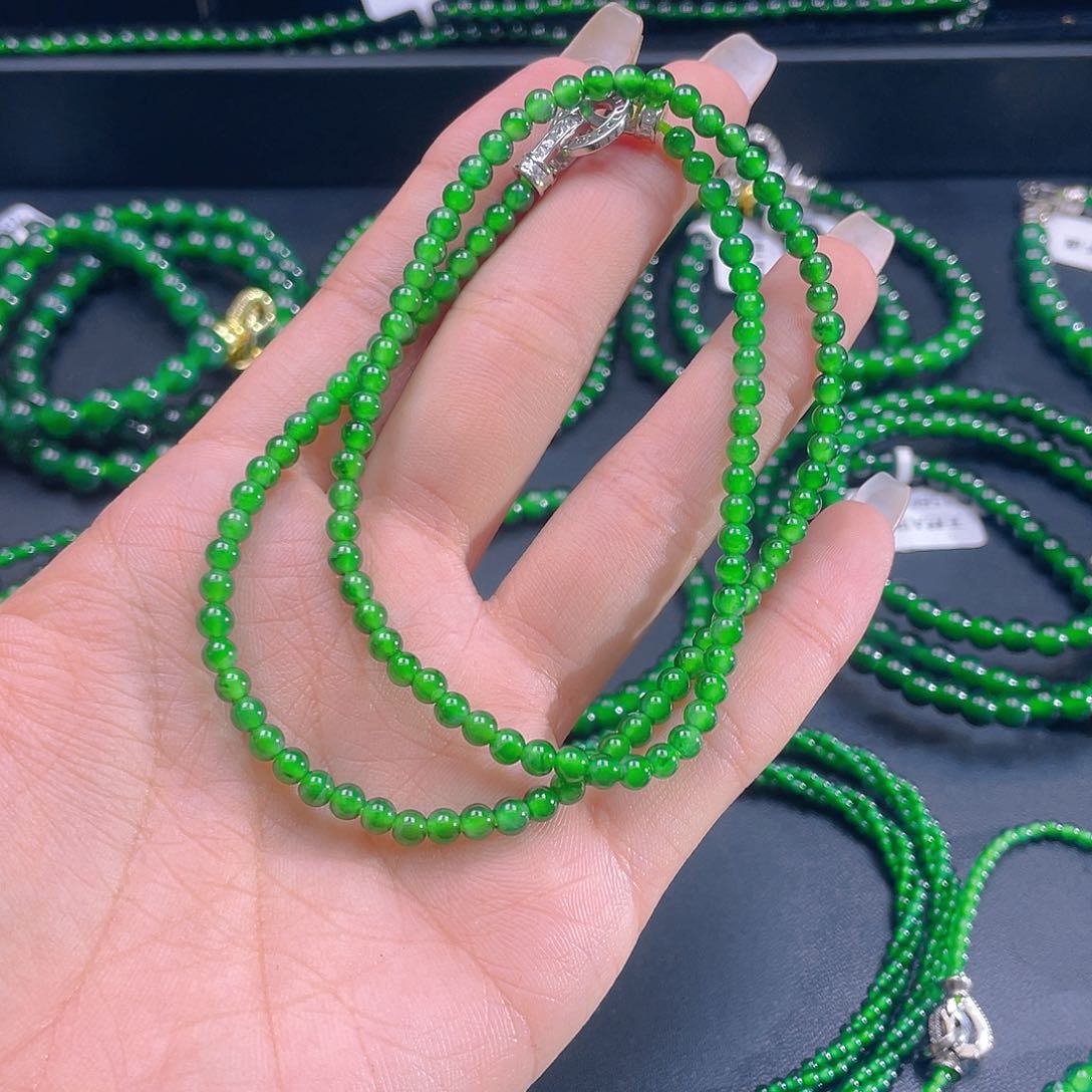 翡翠未镶嵌颈饰造***i天然A货翡翠卡4