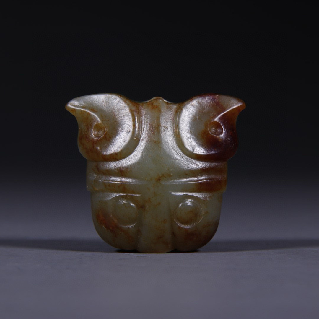 清代 和田玉虎头挂件 G高87505 