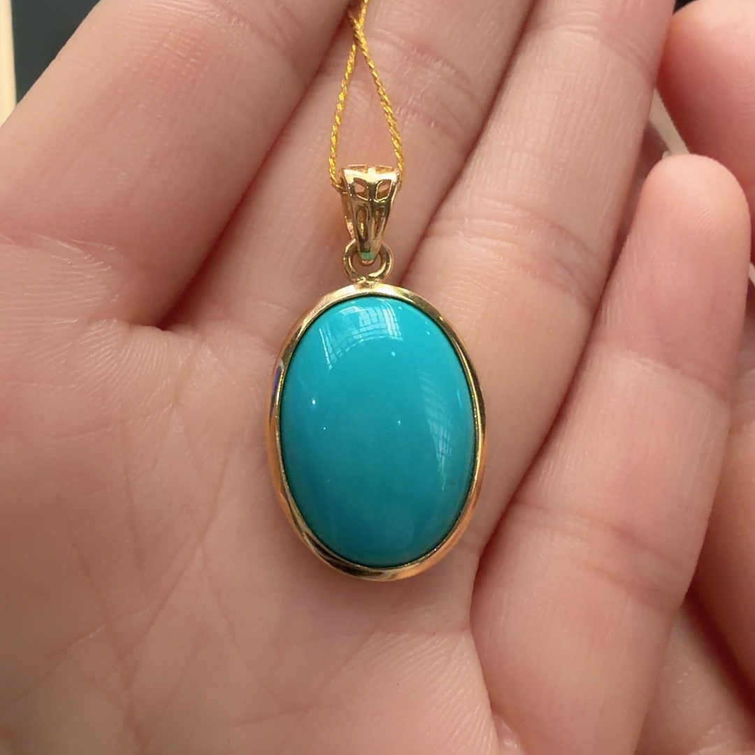 绿松石银S925镶嵌颈饰