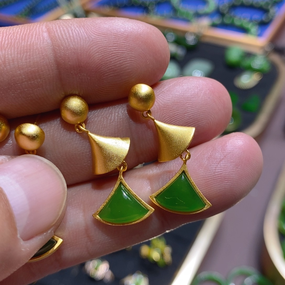 和田玉（碧玉）戒指银S925镶嵌