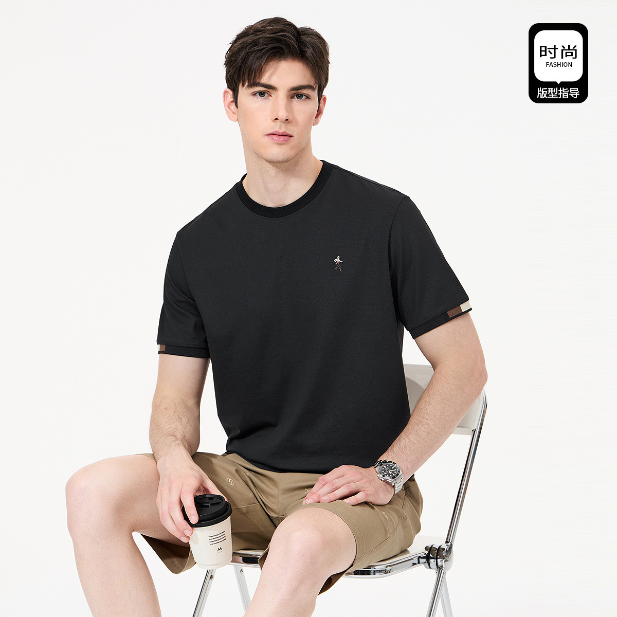 【桑蚕丝 莫代尔】与狼共舞爽滑透气25夏季刺绣T恤男士短袖T恤