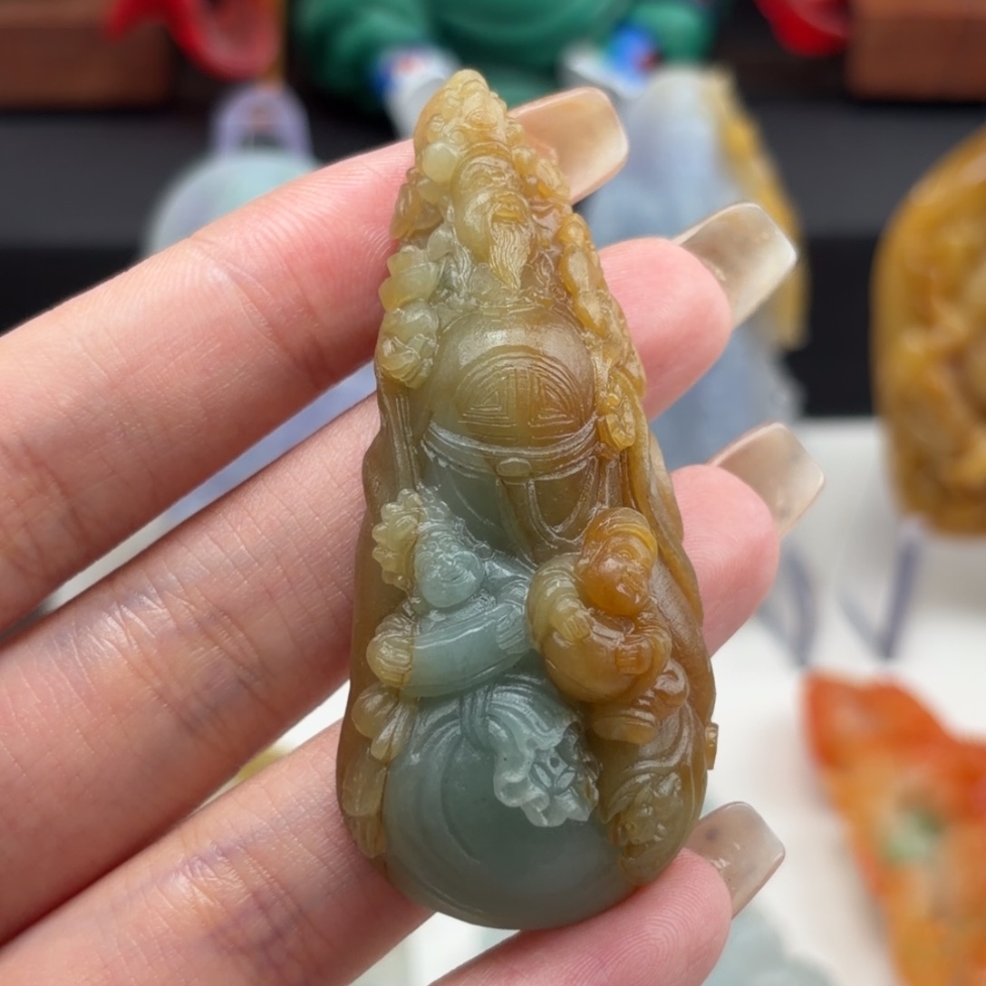 定制翡翠未镶嵌财神爷