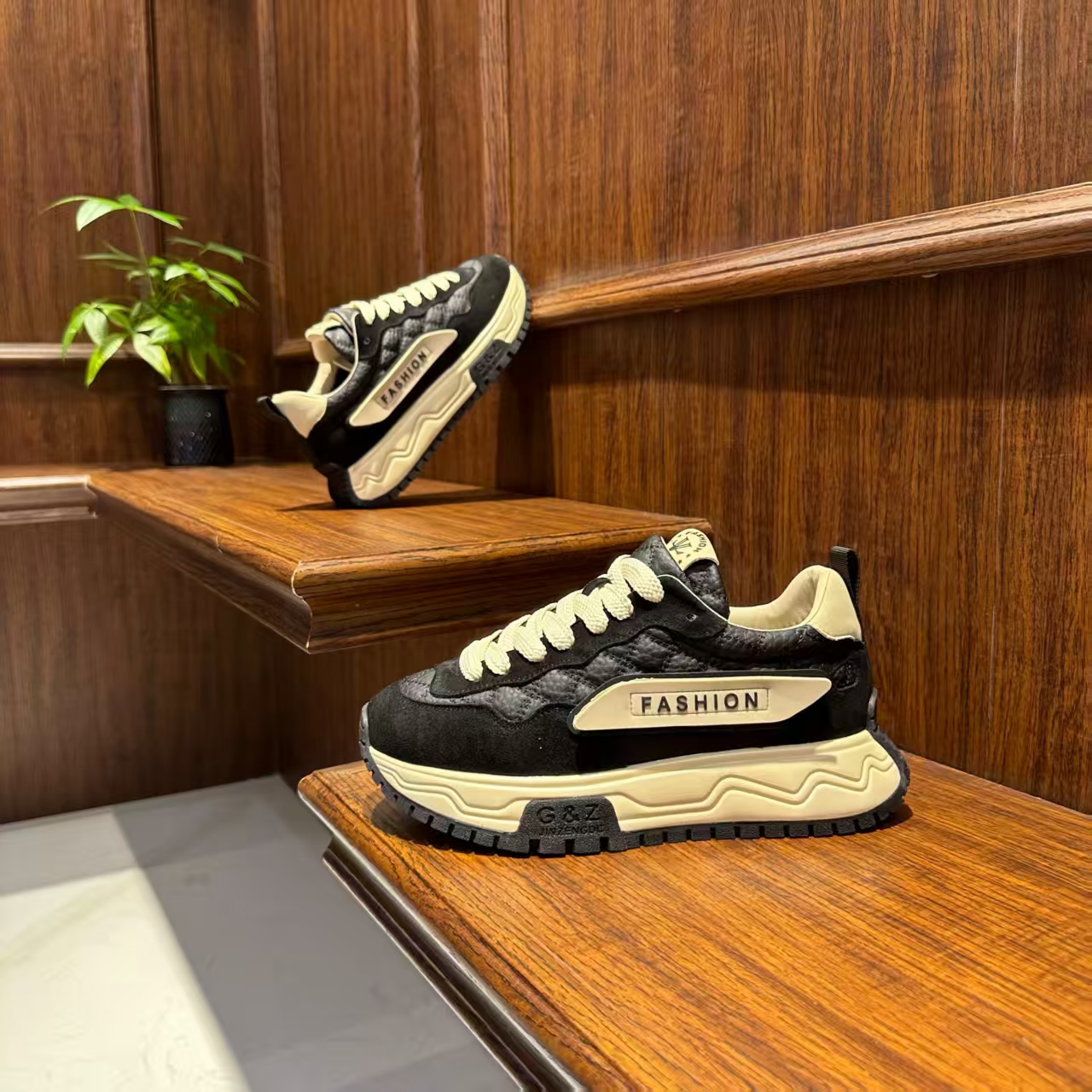 秋冬男士时尚百搭休闲舒适软底潮流潮牌低帮男款厚底阿甘潮鞋鞋子