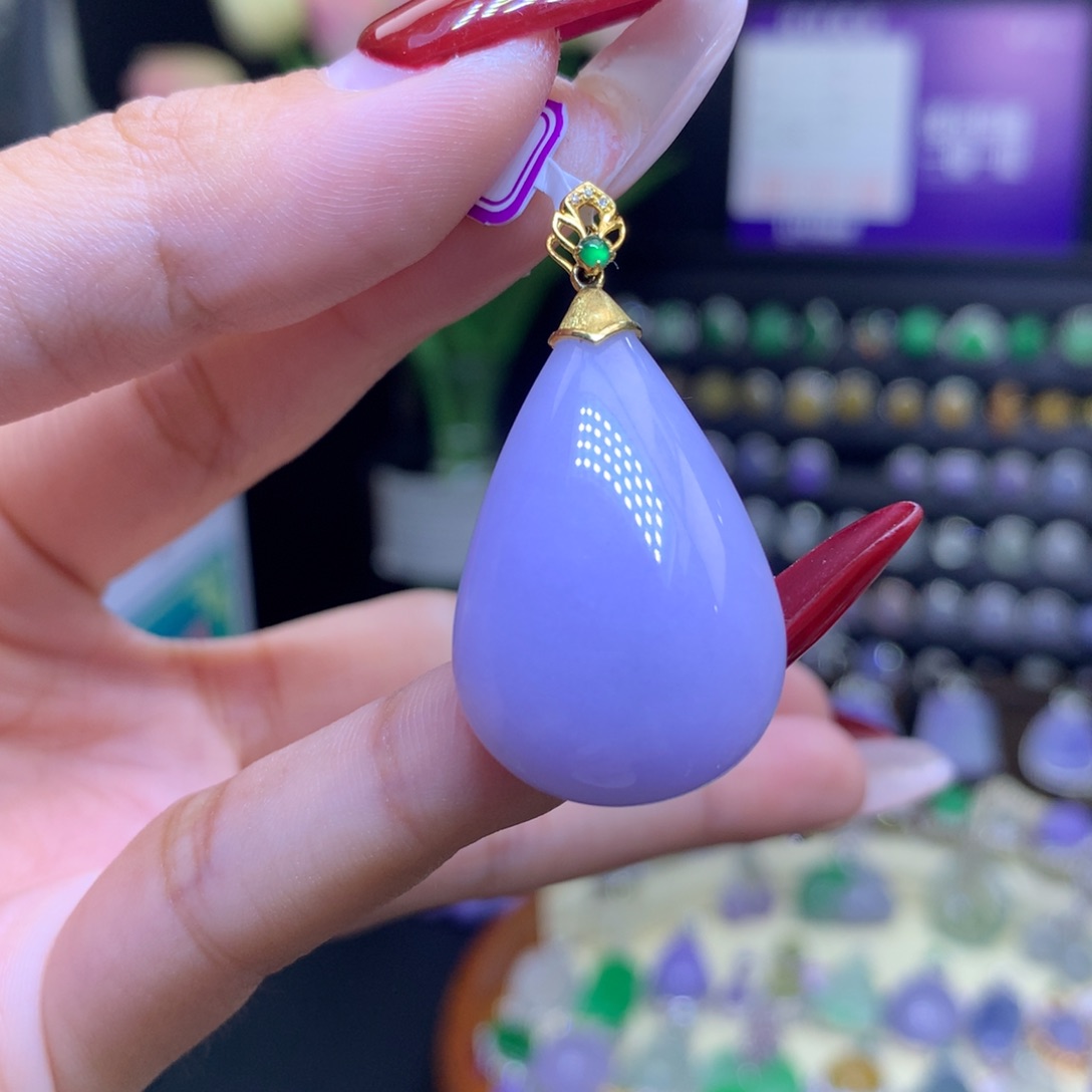 翡翠颈饰18K金镶嵌天然