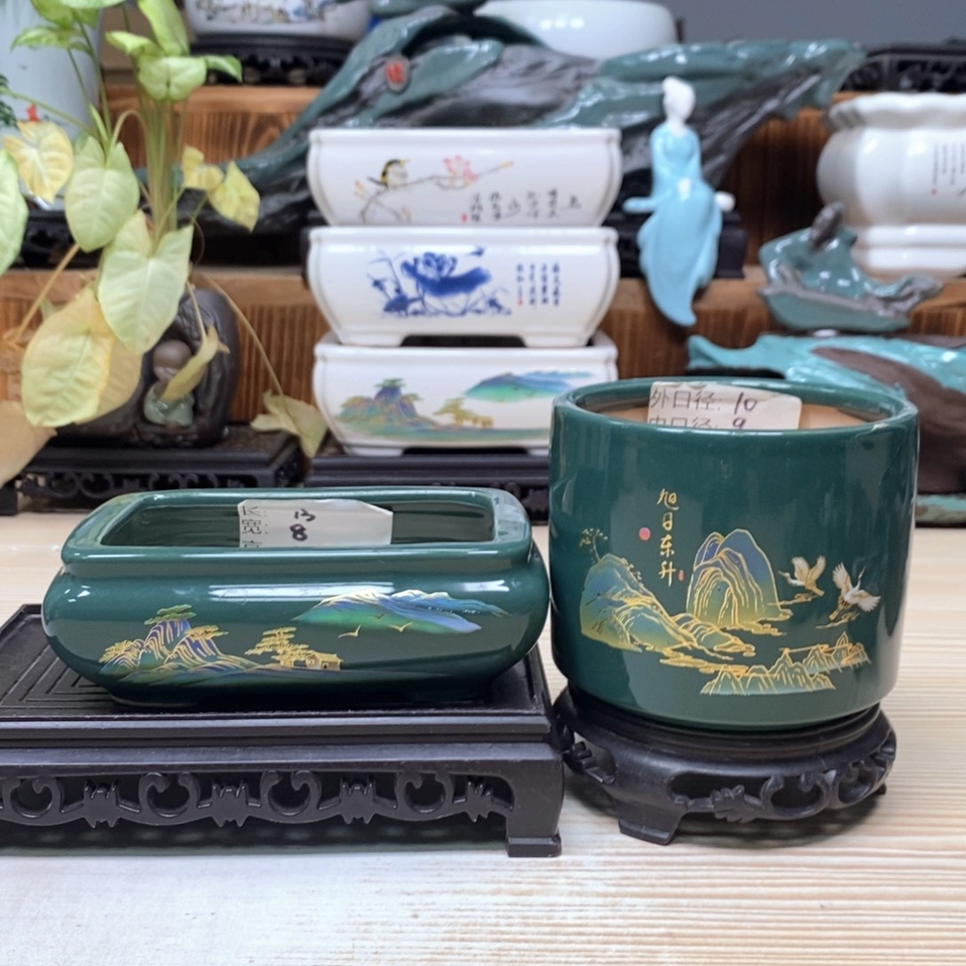 紫砂花盆陶瓷艺术花盆陶瓷