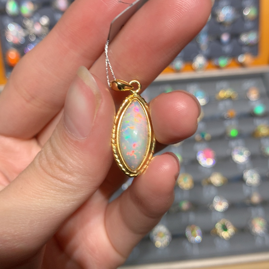 银S925镶嵌欧泊吊坠t