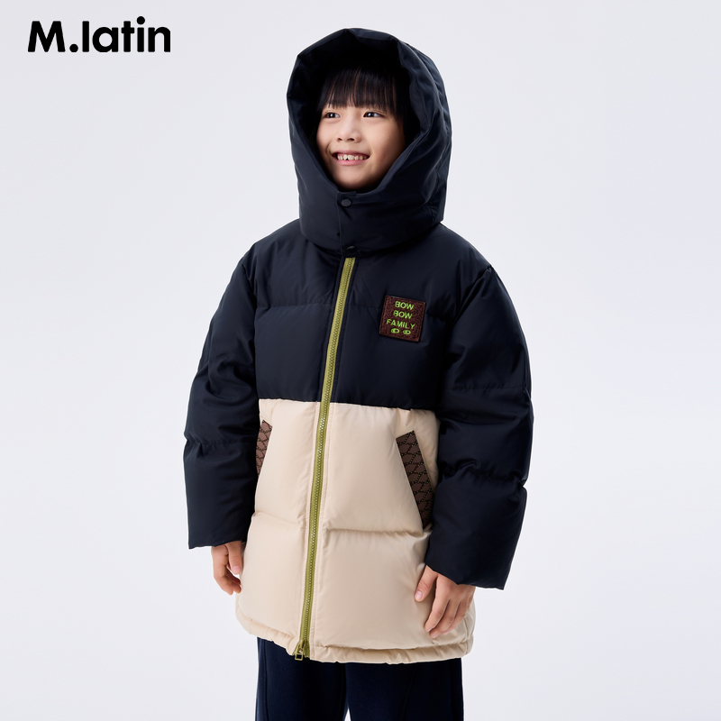 【商场同款】马拉丁童装冬男大童牛角扣中长羽绒服