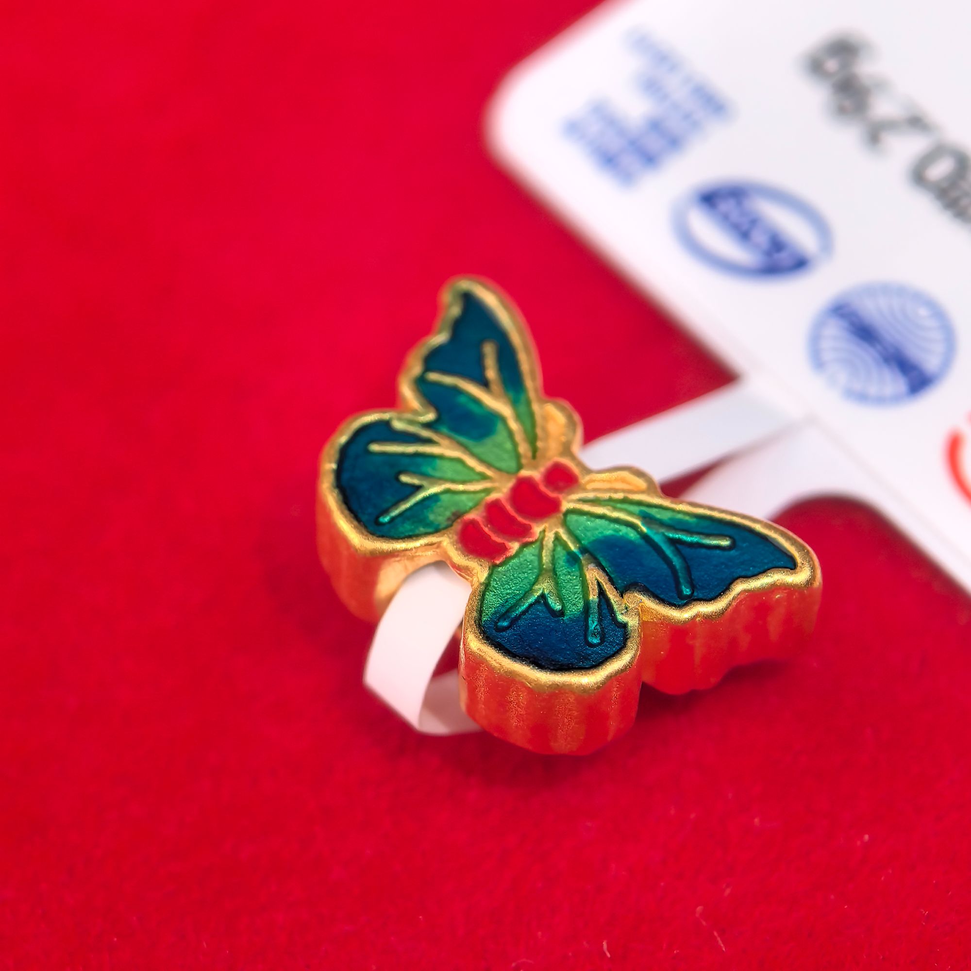 足金999小蝴蝶珐琅彩古法工艺5D硬金多样性发货配件-JFX1146