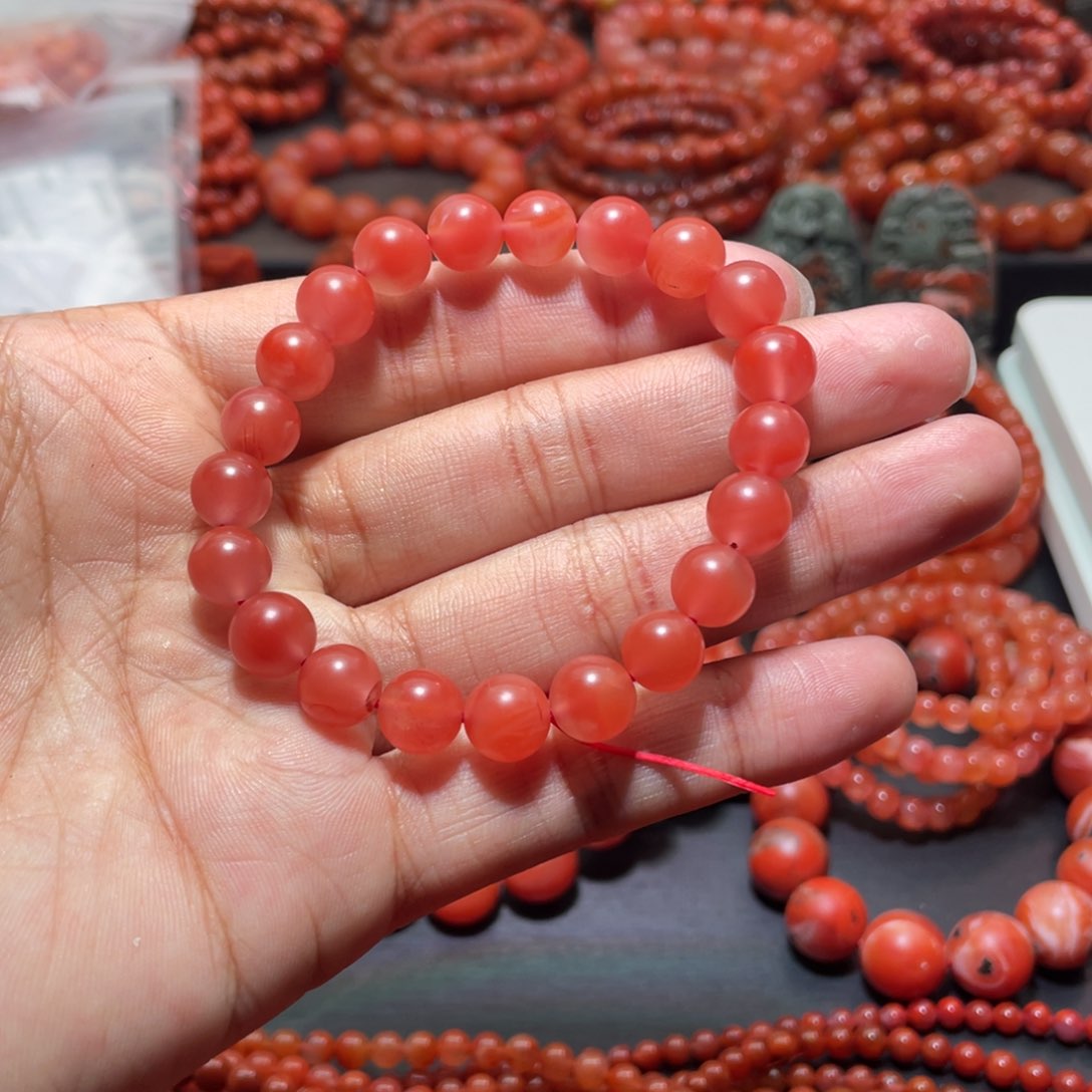 南红玛瑙手链未镶嵌