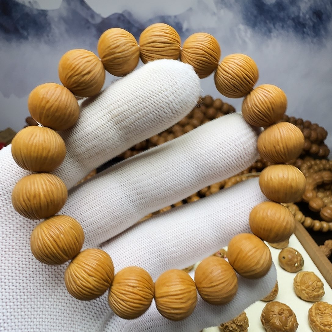 手串猴头核桃全品无暇猴头手串金丝