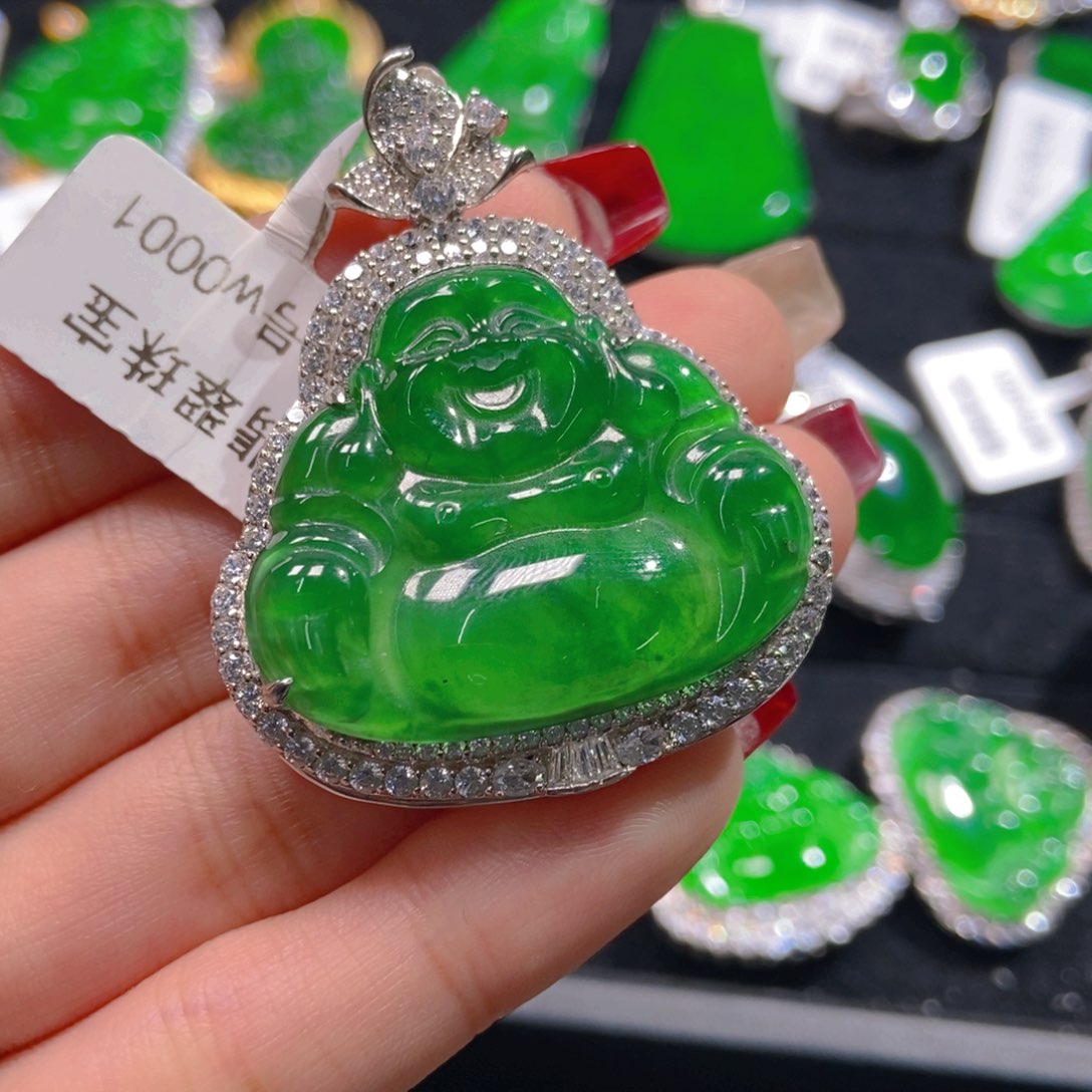 翡翠吊坠(不含链)银S925镶嵌